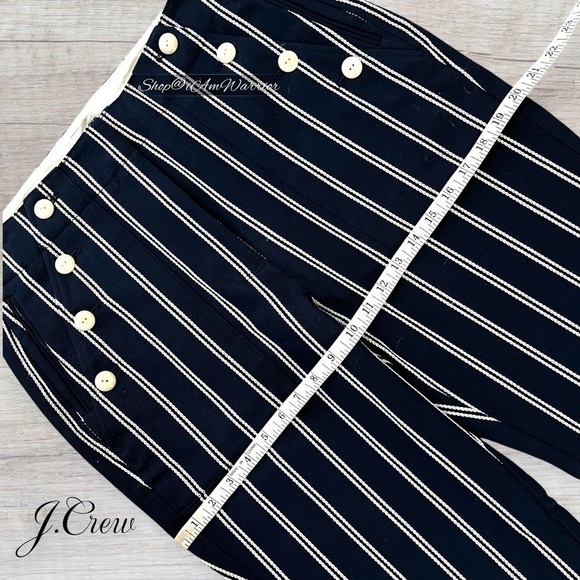 J.Crew NWT navy sailor pants in pinstripe *shop@iamwarrior - Picture 6 of 10